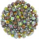 Cuentas de vidrio Czech Cabuchones 2 agujeros 6mm - Crystal Magic Green